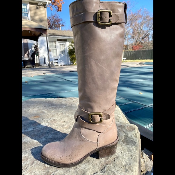 AGL Women Tall Leather Boots SZ EU 38/US 7.5 - Picture 1 of 5